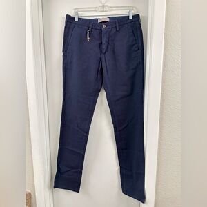 NWT Primo Emporio Mens Blue Navy Pants textured size 32*33 Cotton Made in Italy